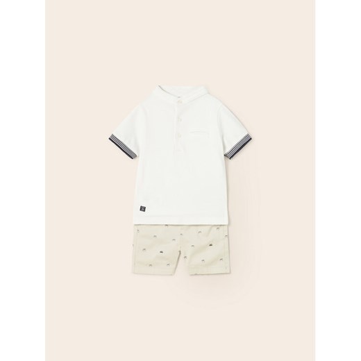 Mayoral Komplet polo i spodenki 1296 Biały Regular Fit ze sklepu MODIVO w kategorii Komplety niemowlęce - zdjęcie 182674323