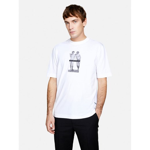 Sisley T-Shirt 3I1XS103I Biały Regular Fit ze sklepu MODIVO w kategorii T-shirty męskie - zdjęcie 182674324