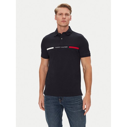 Tommy Hilfiger Polo Chest Insert MW0MW38130 Granatowy Regular Fit ze sklepu MODIVO w kategorii T-shirty męskie - zdjęcie 182674361