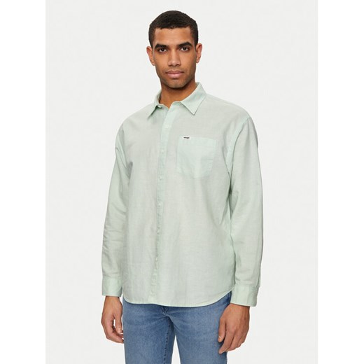 Wrangler Koszula W5D6LOX6U 112330800 Turkusowy Relaxed Fit ze sklepu MODIVO w kategorii Koszule męskie - zdjęcie 182674452