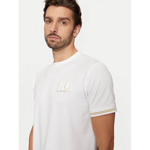 KARL LAGERFELD T-Shirt 755463 551235 Biały Regular Fit ze sklepu MODIVO w kategorii T-shirty męskie - zdjęcie 182674533