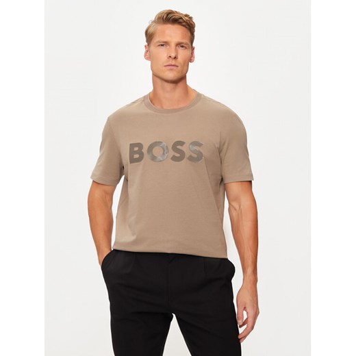 BOSS T-Shirt Mirror 2 50525087 Beżowy Regular Fit ze sklepu MODIVO w kategorii T-shirty męskie - zdjęcie 182674561