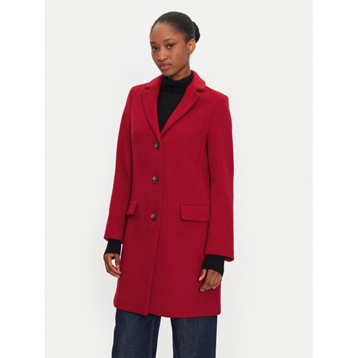 United Colors Of Benetton Płaszcz wełniany 2U62DN062 Czerwony Regular Fit ze sklepu MODIVO w kategorii Płaszcze damskie - zdjęcie 182674572