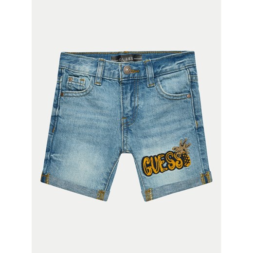 Guess Szorty jeansowe N4GD17 D41E0 Niebieski Regular Fit ze sklepu MODIVO w kategorii Spodenki chłopięce - zdjęcie 182674573