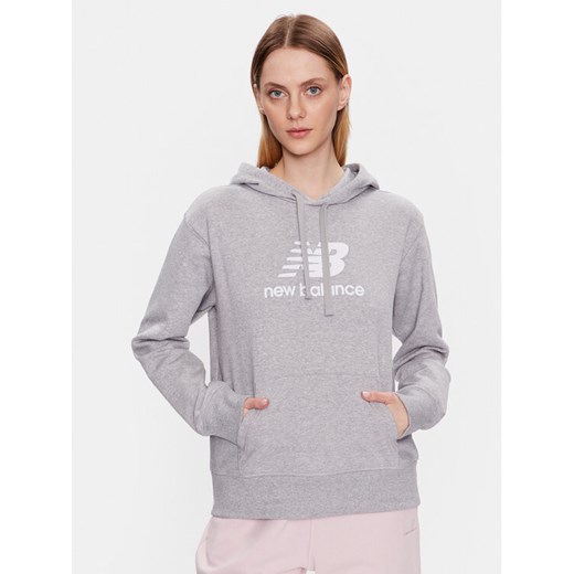New Balance Bluza WT31533 Szary Relaxed Fit ze sklepu MODIVO w kategorii Bluzy damskie - zdjęcie 182674624