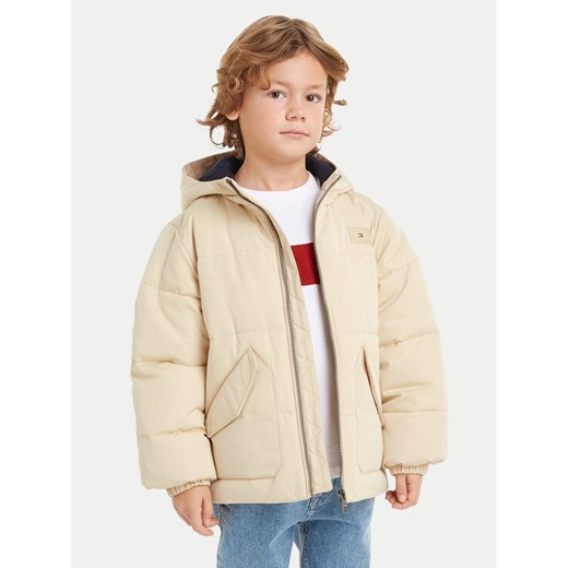 Tommy Hilfiger Kurtka zimowa Monotype KB0KB09092 Beżowy Regular Fit ze sklepu MODIVO w kategorii Kurtki chłopięce - zdjęcie 182674711