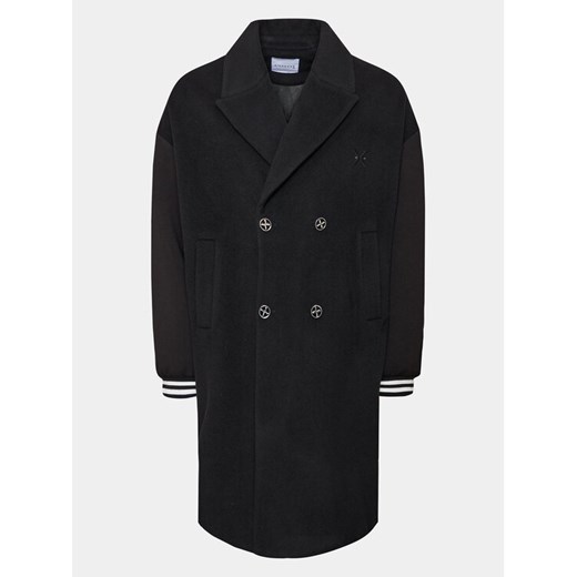 Richmond X Płaszcz wełniany UMA23105CP Czarny Reglan Fit ze sklepu MODIVO w kategorii Płaszcze męskie - zdjęcie 182674824