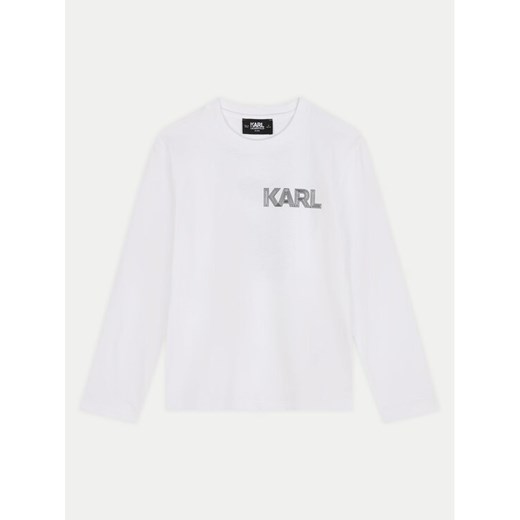 Karl Lagerfeld Kids Bluzka Z30243 S Biały Regular Fit ze sklepu MODIVO w kategorii T-shirty chłopięce - zdjęcie 182674901
