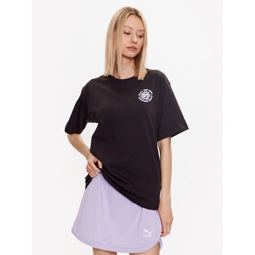 Puma T-Shirt Downtown 538362 Czarny Relaxed Fit ze sklepu MODIVO w kategorii Bluzki damskie - zdjęcie 182674933