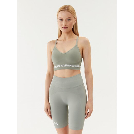 Under Armour Biustonosz sportowy Ua Seamless Low Long Bra 1357719 Zielony Compression Fit ze sklepu MODIVO w kategorii Biustonosze - zdjęcie 182675060