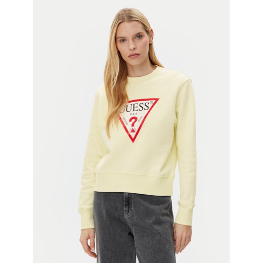 Guess Bluza W2YQ16 KBA11 Żółty Regular Fit ze sklepu MODIVO w kategorii Bluzy damskie - zdjęcie 182675124
