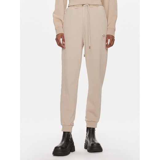 Pinko Spodnie dresowe Carico 100371 A1N7 Beżowy Regular Fit ze sklepu MODIVO w kategorii Spodnie damskie - zdjęcie 182675152