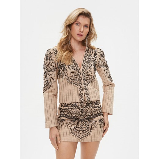 TWINSET Marynarka 232TP2670 Beżowy Regular Fit ze sklepu MODIVO w kategorii Marynarki damskie - zdjęcie 182675174