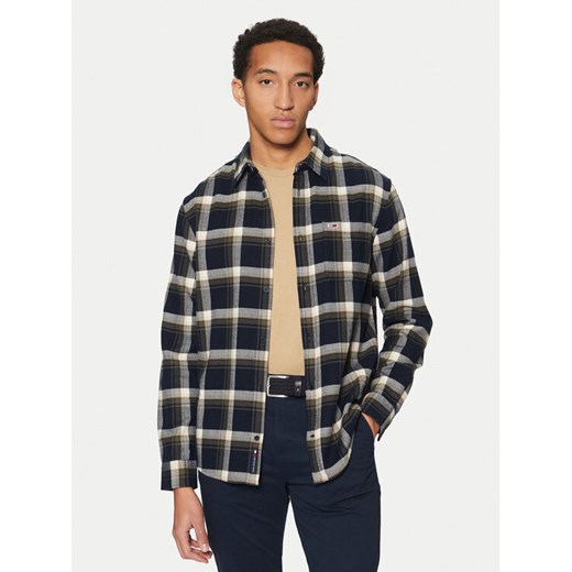 Tommy Jeans Koszula Check Flannel DM0DM20670 Granatowy Regular Fit ze sklepu MODIVO w kategorii Koszule męskie - zdjęcie 182675183
