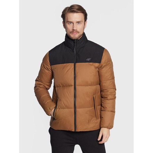 4F Kurtka zimowa H4Z22-KUMP005 Brązowy Regular Fit ze sklepu MODIVO w kategorii Kurtki męskie - zdjęcie 182675222