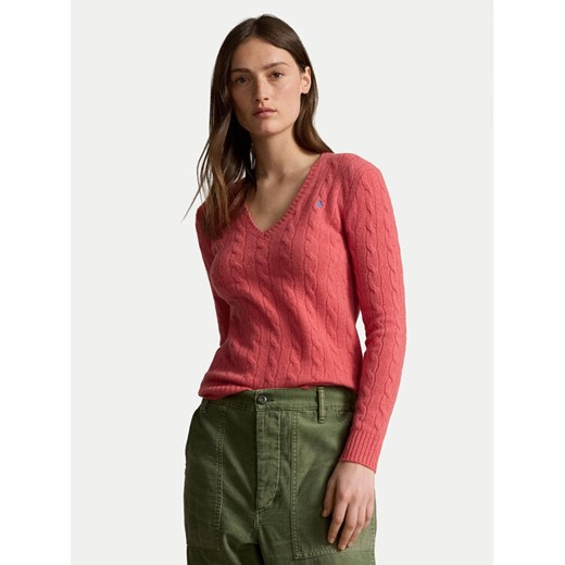 Polo Ralph Lauren Sweter 211910422021 Koralowy Regular Fit ze sklepu MODIVO w kategorii Swetry damskie - zdjęcie 182675262