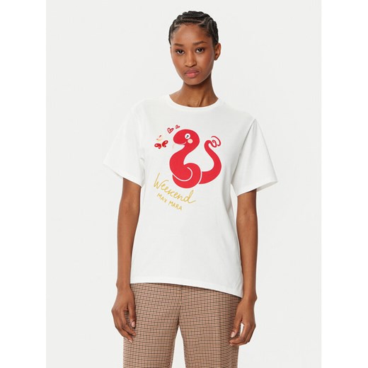 Weekend Max Mara T-Shirt Cabina 2515971041 Biały Regular Fit ze sklepu MODIVO w kategorii Bluzki damskie - zdjęcie 182675281