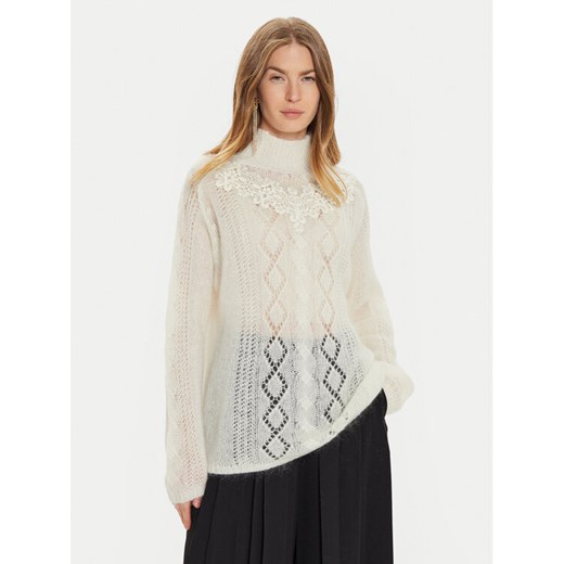 TWINSET Golf 242TP3420 Écru Loose Fit ze sklepu MODIVO w kategorii Swetry damskie - zdjęcie 182675291