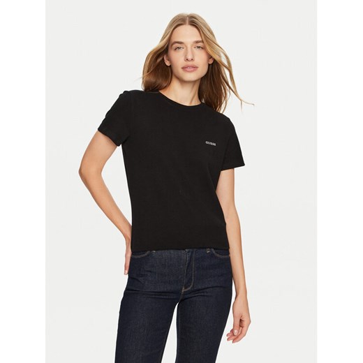 Guess T-Shirt V4BI04 KCBF1 Czarny Slim Fit ze sklepu MODIVO w kategorii Bluzki damskie - zdjęcie 182675403