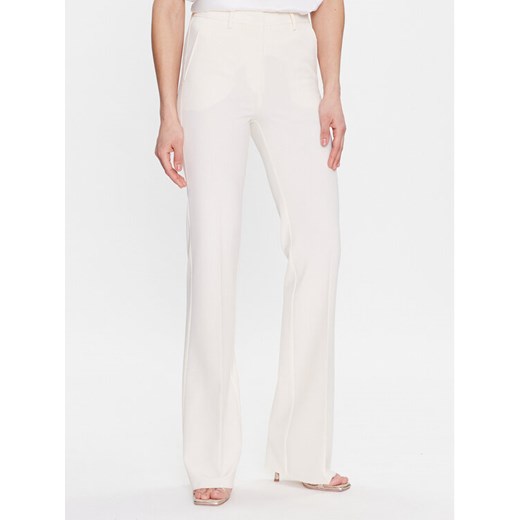 Marella Spodnie materiałowe Morena 2331312231 Écru Straight Fit ze sklepu MODIVO w kategorii Spodnie damskie - zdjęcie 182675423