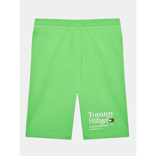 Tommy Hilfiger Szorty sportowe Timeless KG0KG07253 D Zielony Slim Fit ze sklepu MODIVO w kategorii Spodenki chłopięce - zdjęcie 182675460