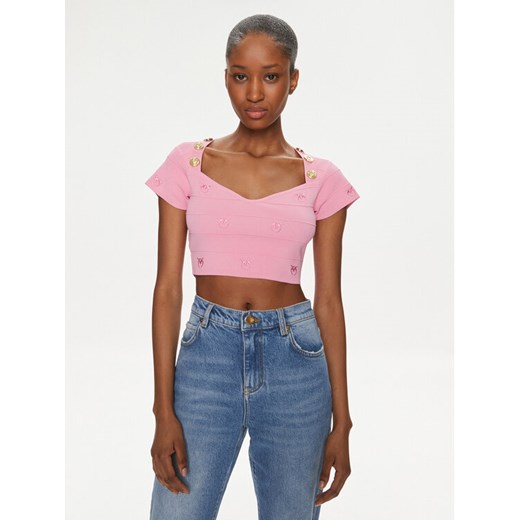 Pinko Bluzka 102882 A1LK Różowy Slim Fit Pinko M MODIVO