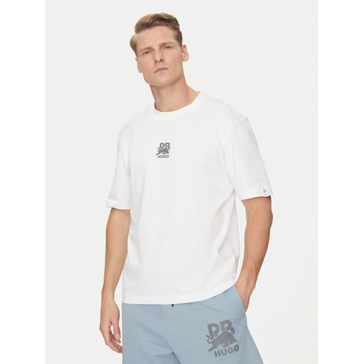 HUGO T-Shirt Deckies_RB 50542766 Biały Regular Fit ze sklepu MODIVO w kategorii T-shirty męskie - zdjęcie 182675520