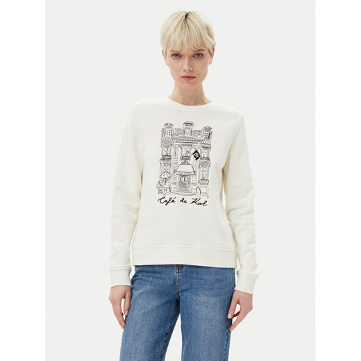 KARL LAGERFELD Bluza A2W20057 Écru Regular Fit ze sklepu MODIVO w kategorii Bluzy damskie - zdjęcie 182675564