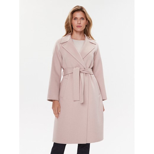 Liu Jo Płaszcz wełniany CF3003 T3540 Różowy Regular Fit ze sklepu MODIVO w kategorii Płaszcze damskie - zdjęcie 182675593