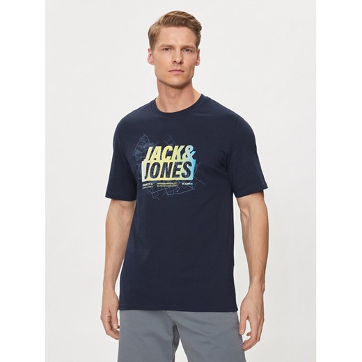 Jack&Jones T-Shirt Map 12257908 Granatowy Regular Fit ze sklepu MODIVO w kategorii T-shirty męskie - zdjęcie 182675783