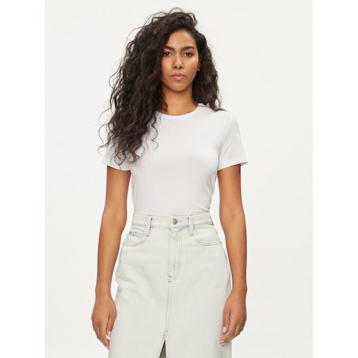 Pieces T-Shirt Irene 17082526 Biały Slim Fit ze sklepu MODIVO w kategorii Bluzki damskie - zdjęcie 182675904
