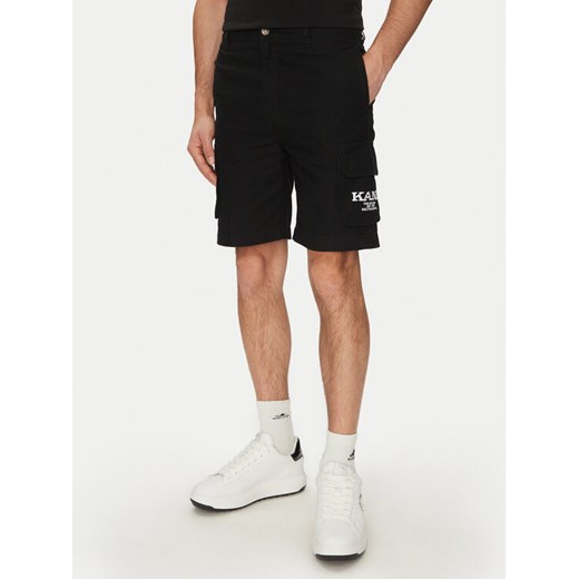 Karl Kani Szorty materiałowe Retro Washed 6012261 Czarny Regular Fit ze sklepu MODIVO w kategorii Spodenki męskie - zdjęcie 182676013