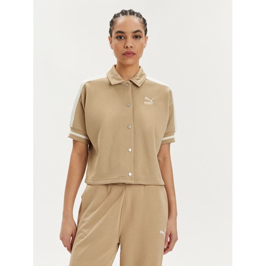 Puma Bluza T7 For The Fanbase 624343 Beżowy Relaxed Fit ze sklepu MODIVO w kategorii Bluzy damskie - zdjęcie 182676020