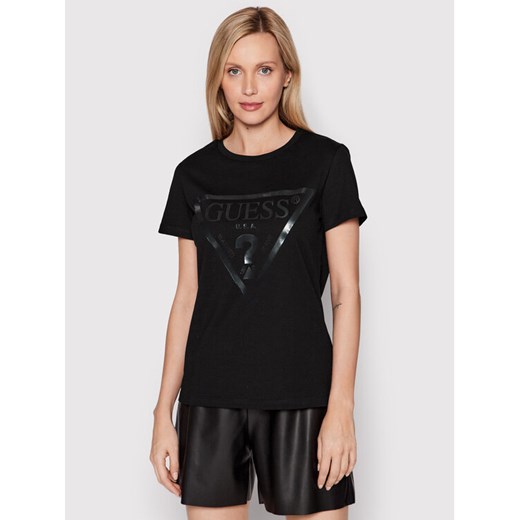 Guess T-Shirt V2YI07 K8HM0 Czarny Regular Fit ze sklepu MODIVO w kategorii Bluzki damskie - zdjęcie 182676114