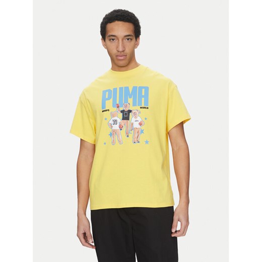 Puma T-Shirt Dylan's World 630257 Żółty Regular Fit ze sklepu MODIVO w kategorii T-shirty męskie - zdjęcie 182676174