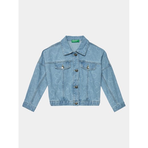 United Colors Of Benetton Kurtka jeansowa 2VUGCN04G Niebieski Regular Fit ze sklepu MODIVO w kategorii Kurtki dziewczęce - zdjęcie 182676221