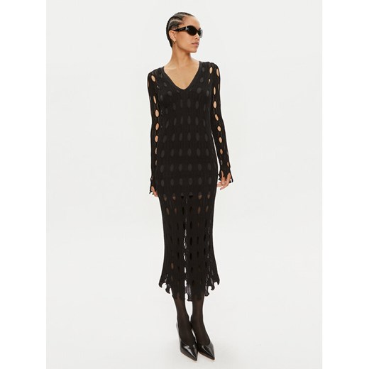 Pinko Sukienka dzianinowa Ring 103470 A1UN Czarny Slim Fit ze sklepu MODIVO w kategorii Sukienki - zdjęcie 182676233