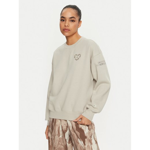 Champion Bluza 117494 Écru Loose Fit ze sklepu MODIVO w kategorii Bluzy damskie - zdjęcie 182676241