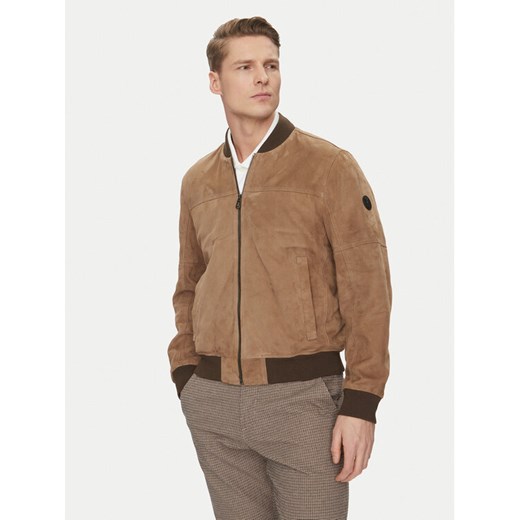 JOOP! Kurtka skórzana 17 Pios 80000774 Beżowy Regular Fit ze sklepu MODIVO w kategorii Kurtki męskie - zdjęcie 182676244