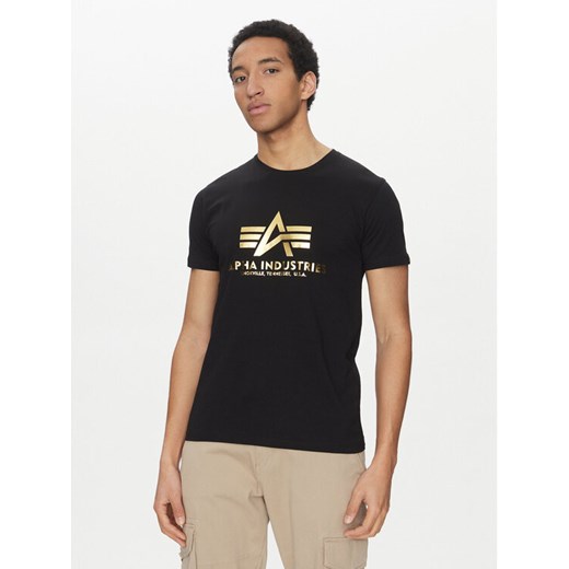 Alpha Industries T-Shirt Basic 100501 Czarny Regular Fit ze sklepu MODIVO w kategorii T-shirty męskie - zdjęcie 182676273