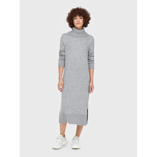 ONLY Sukienka dzianinowa Brandie 15214595 Szary Relaxed Fit ze sklepu MODIVO w kategorii Sukienki - zdjęcie 182676304