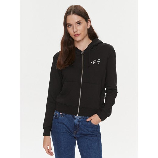 Tommy Jeans Bluza Signature DW0DW17338 Czarny Regular Fit ze sklepu MODIVO w kategorii Bluzy damskie - zdjęcie 182676361