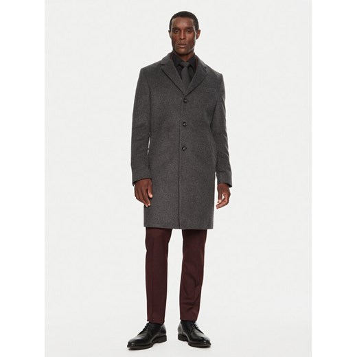 Boss Płaszcz wełniany H-Hyde 50525739 Szary Slim Fit ze sklepu MODIVO w kategorii Płaszcze męskie - zdjęcie 182676414