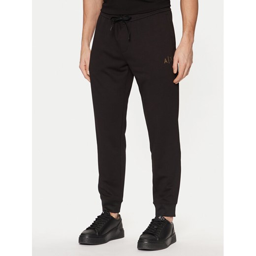 Armani Exchange Spodnie dresowe XM000333 AF12269 UC001 Czarny Regular Fit ze sklepu MODIVO w kategorii Spodnie męskie - zdjęcie 182676421
