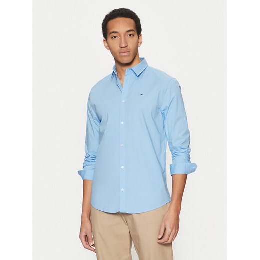 Tommy Jeans Koszula Original DM0DM04405 Niebieski Slim Fit ze sklepu MODIVO w kategorii Koszule męskie - zdjęcie 182676481