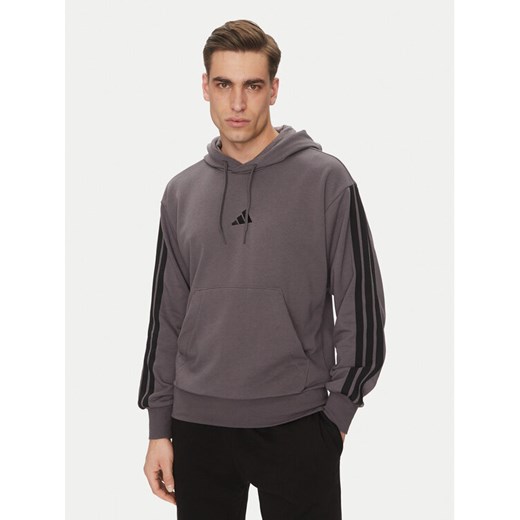 adidas Bluza Essentials 3-Stripes JE6365 Szary Regular Fit ze sklepu MODIVO w kategorii Bluzy męskie - zdjęcie 182676943