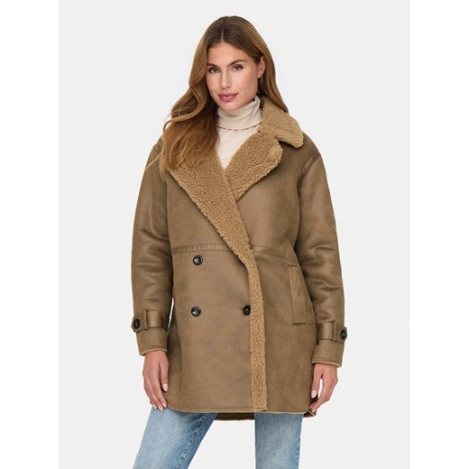 ONLY Kożuch Ylva 15322402 Brązowy Regular Fit ze sklepu MODIVO w kategorii Kożuchy - zdjęcie 182676970