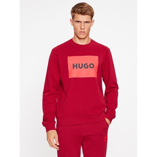 Hugo Bluza Duragol222 50467944 Czerwony Regular Fit ze sklepu MODIVO w kategorii Bluzy męskie - zdjęcie 182677002