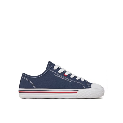 Tommy Hilfiger Trampki Low Cut Lace Up Sneaker T3X9-33324-0890 S Granatowy ze sklepu MODIVO w kategorii Trampki dziecięce - zdjęcie 182677133