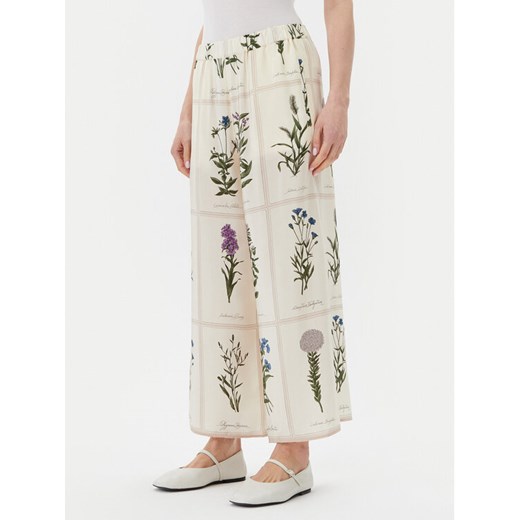 Weekend Max Mara Kuloty Lory 2515131012 Écru Relaxed Fit ze sklepu MODIVO w kategorii Spodnie damskie - zdjęcie 182677173